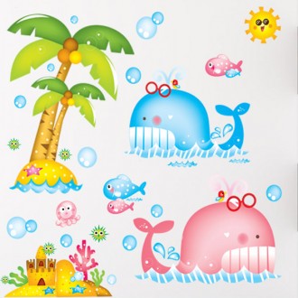 Whales Swimming Wall Sticker